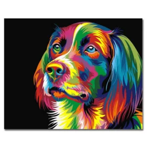Retail Colorful Dog Abstract Painting Diy Digital Paintng Modern Animals Wall Art Picture For Home Wall Artwork