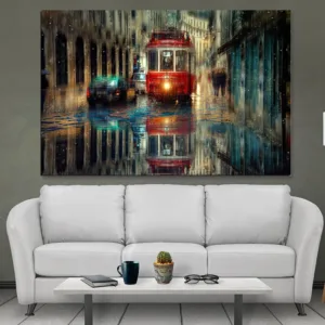 Retro City Street Landscape Oil Painting on Canvas Art Posters and Prints Scandinavian Wall Picture for Living Room Cudros Decor