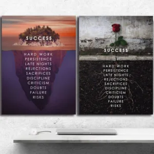 Rose From Concrete Motivational Quote Art Canvas Poster Print Painting Wall Picture Abstract Modern Home Decoration