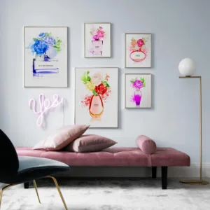 Rose Peony Perfume Vogue Salon Nordic Posters And Prints Wall Art Canvas Painting Wall Pictures For Living Room Home Decor