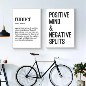 Running Quote Print Gift For Runner Motivational Poster Wall Art Picture Canvas Painting Modern Home Wall Decor Marathon Gifts