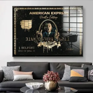 American Express Wall Street Wolf Classic Graffiti Movie Poster Canvas Print Financial Tycoon Picture Home Wall Decoration