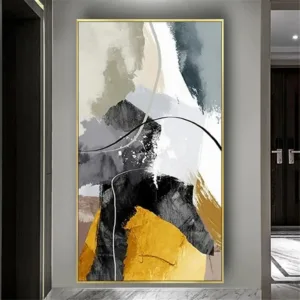 Hand Painted Golden Abstract Oil Canvas Painting  Modern Home Living Room Wall Art Decor  Cuadros Art Mural   Unique Design