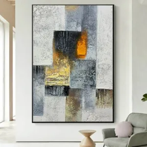 Handmade Colorful Geometric Abstract Painting Modern Canvas Poster Print Minimalist Wall Art Pictures For Living Room Decoration