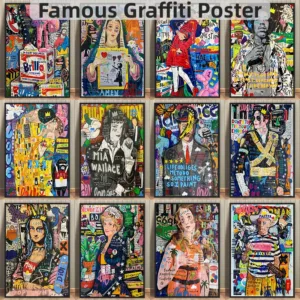 Famous Artist Portrait Graffiti Posters Print Singers Star Pop Art Canvas Painting Street Wall Art Picture for Living Room Decor