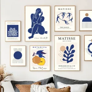Abstract Matisse Woman Coral Geometric Gallery Wall Art Prints Canvas Painting Botanica Posters Pictures For Living Room Deco