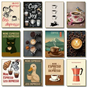 More Espresso Less Depresso Coffee Pot Wall Art Prints Canvas Painting Poster Picture for Living BedRoom Home Decor