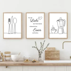 German Kitchen Definition Wall Art Prints Achso Poster Coffee Quote Canvas Painting Housewarming Gift Germany Kitchen Decor