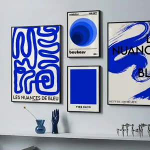 Abstract Klein Blue Picasso Bauhaus Geometry Line Posters And Prints Wall Art Canvas Painting For Living Room Decorative Picture