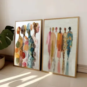 Abstract Fashion African Elegant Woman Silhouette Afrocentric Poster Canvas Painting Wall Art Pictures Home Decor Gift
