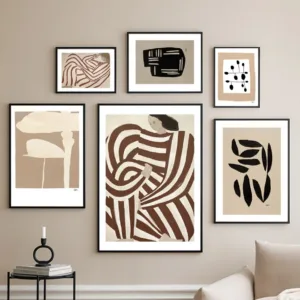 Abstract Striped Woman Geometry Pattern Minimalist Posters ＆ Prints Wall Art Canvas Painting For Living Room Decorative Pictures