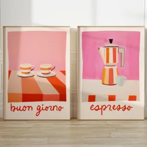 Italian Quotes Espresso Coffee Moka Pot Wall Art Canvas Painting Kitchen Posters And Prints Pictures For Cafe Living Room Decor
