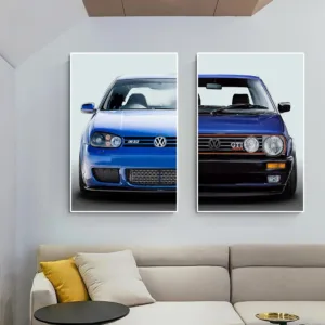 Modern Sports Car Golf Gti Graffiti Canvas Painting Luxury Retro Racing Poster Print Abstract Supercar Wall Art Room Home Decor