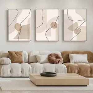 Abstract Geometry Bohemian Beige Line Wall Art Canvas Painting Modern Posters and Prints Living Room Interior Decoration Mura