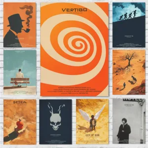 Vintage Minimalist Movie Poster Vertigo Se7en Harakiri Poor Thing Prints Canvas Painting Wall Art Pictures Home Room Decoration