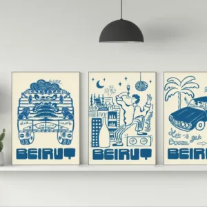 Beirut Lebanese Series Poster Print Canvas Pictures Home for Living Room and Bedroom Wall Modern Decor Frameless Painting