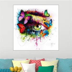 Colorful Eye Wall Art Oil Print Paintings Abstract Picture for Home Decor Living Room No Fram Chemical Fiber Cloth