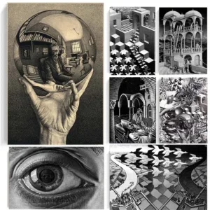 Surrealism Psychedelic Geometric Art Poster Prints For Living Room Home Decor Nordic Abstract Canvas Painting Wall Art Cuadros
