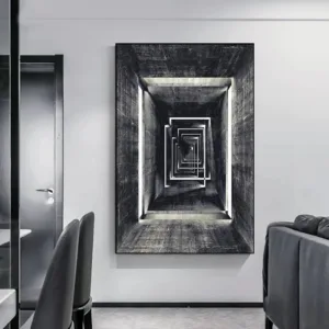 Abstract Architectural Abyss Black And White Wall Art Fine Art Canvas Prints Modern Pictures For Living Room Office Contemporary Home Decor