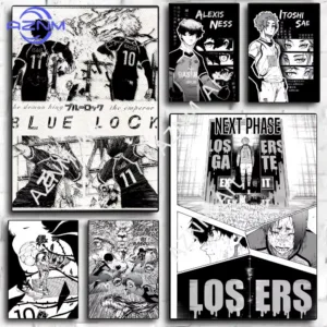 Anime B-Blue Lock Poster Modern PP Paper Wall Art Decorative for Cafe Office Bar Home Wall Decor Gift