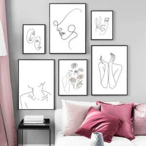 Scandinavian Abstract Line Wall Art Picture Vintage Feature Poster Nordic Canvas Print Painting Modern Home Decoration