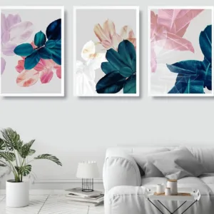 Scandinavian Colored Leaves Wall Poster Print Botanical Wall Art Nordic Abstract Art Canvas Painting Home Decoration Picture