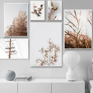 Scandinavian Nature Plant Autumn Leaf Canvas Painting Nordic Poster Landscape Botanical Print Wall Art Picture Home Decoration