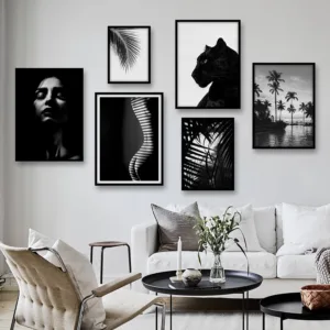 Scandinavian Print Women Body Wall Art Black And White Posters Canvas Landscape Painting For Living Room Wall Decorative Picture