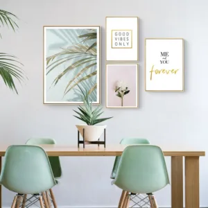Scandinavian Style Flower Leaves Motivational Canvas Posters and Prints Wall Art Painting Nordic Decoration Pictures Modern Home