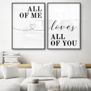 Scandinavian Style Motivational Love Quote Posters Black And White Minimalism Canvas Painting for Bedroom Art Decoration Picture