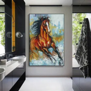 Scandinavian-style Living Room Light Horse Luxury Decorative Painting After Painting Modern Minimalist Restaurant Entrance Wall