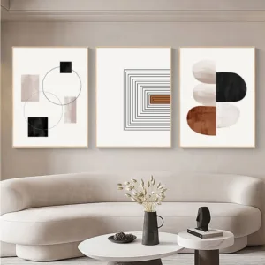 White Black Line Art Canvas Prints Geometry Abstract Wall Art Decorative Posters For Living Room Nordic Bedroom Decor Pictures