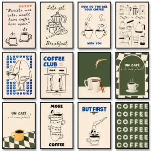 Coffee Diver Poster Coffee Canvas Painting Trendy Kitchen Gallery Print Wall Art Picture for Home Decoration Coffee Lover Gift