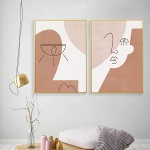 Simple Line Drawing Canvas Posters Abstract Face Color Art Painting Line Eyes Vogue Poster Minimalist Wall Pictures Home Decor