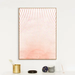 Sun Abstract Painting Mid Century Canvas Art Print Boho Poster Neutral Minimalist Posters Wall Pictures For Living Room Decor