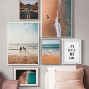 Surf sea Beach Mountain Landscape Quotes Wall Art Canvas Painting Nordic Posters And Prints Wall Pictures For Living Room Decor