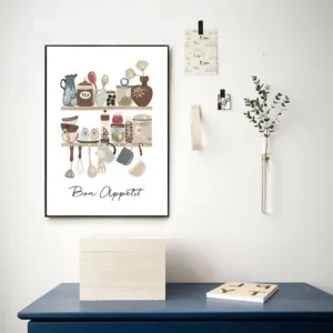 Tableware Canvas Painting Wall Art Nordico Poster Print Modern Print Painting Quotes Wall Pictures For Kitchen Home Decoration