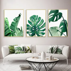 Tropical Leaf Print Posters Monstera Leaf Palm Banana Canvas Painting Green Leaves Wall Art Living Room Decoration Pictures
