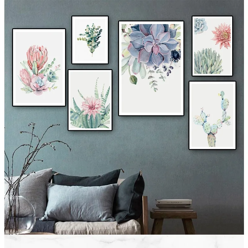 Tropical Leaves Flower Posters And Prints Succulent Leaves Wall Art Canvas Paintings Poster Minimalist Nordic Decoration Home