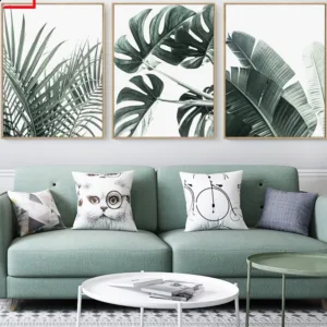 Tropical Wall Art Prints Botanical Canvas Painting Modern Monstera Leaf Print Banana Leaf Poster Wall Pictures for Living Room
