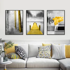 Unframed Black and white landscape canvas print poster for living room wall art modern Tree abstract  wall picture painting