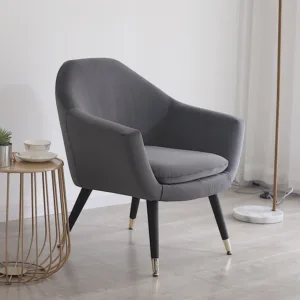 Velvet Accent Chairs Soft Padded Armchair with Wooden Legs Home Office Reception Chair Single Sofa Living Room Bedroom Modern