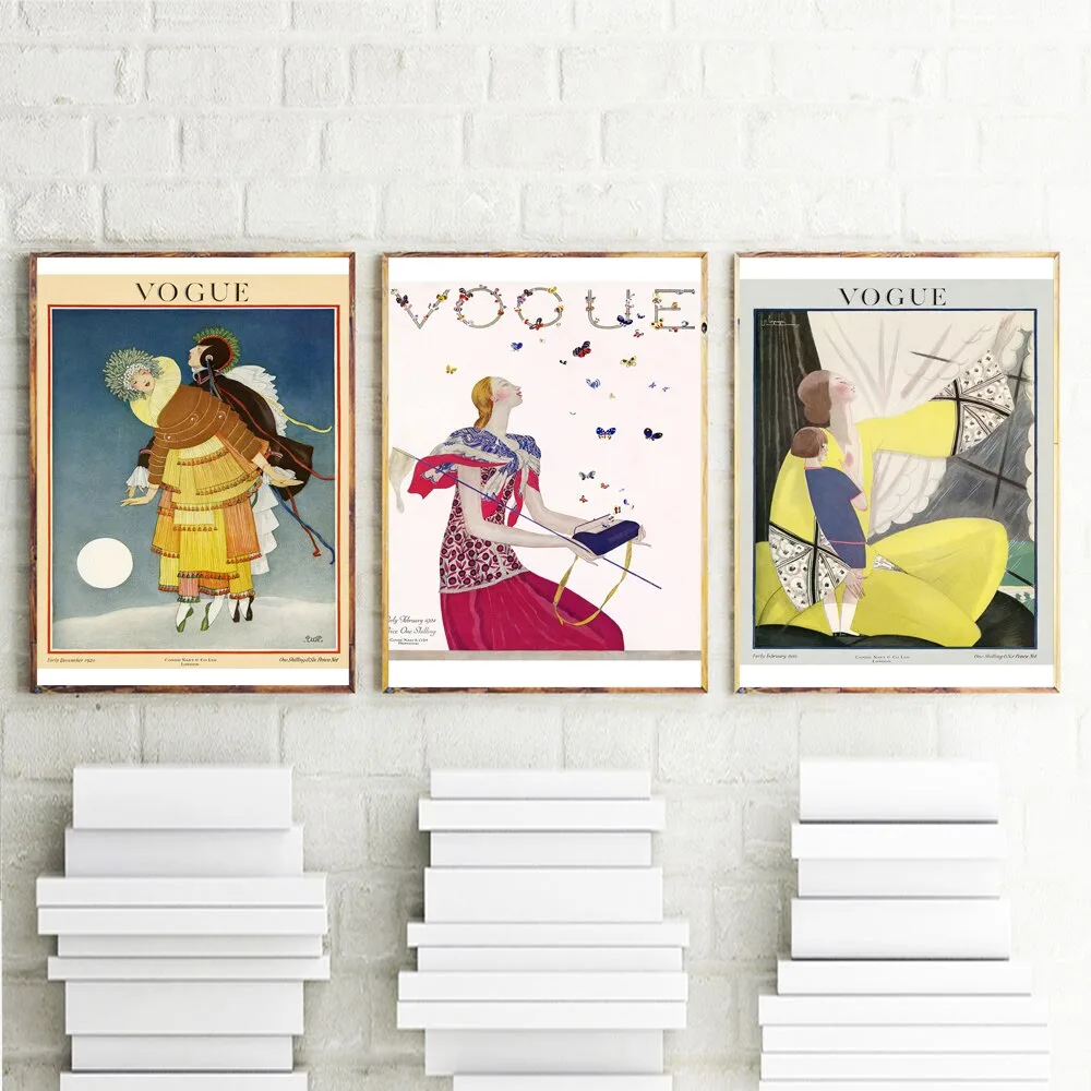 Vintage Cuadros Vogues Figure Quotes Posters and Prints Canvas Wall  Art Woman Painting Nordic Decorative Picture Living Room - Image 2