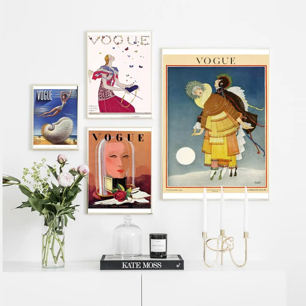 Vintage Cuadros Vogues Figure Quotes Posters and Prints Canvas Wall  Art Woman Painting Nordic Decorative Picture Living Room - Image 3