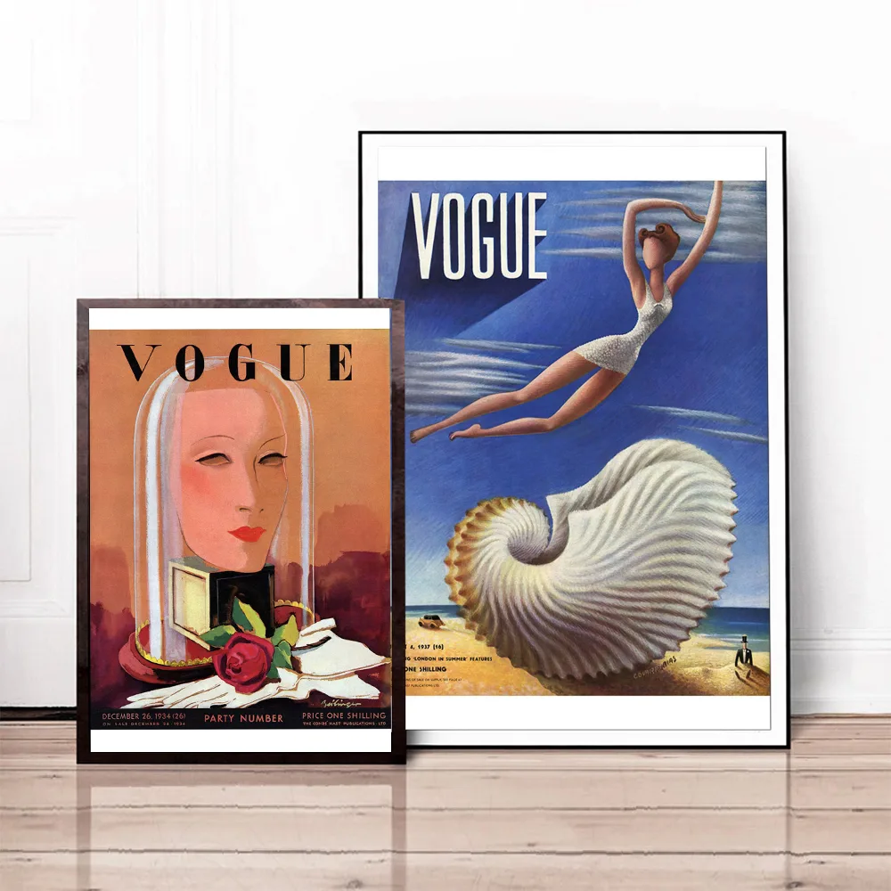 Vintage Cuadros Vogues Figure Quotes Posters and Prints Canvas Wall  Art Woman Painting Nordic Decorative Picture Living Room - Image 4