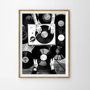 Vinyl Records Lovers Wall Art Canvas Painting Nordic Poster And Print Vintage Photo Black White Wall Picture Living Room Decor