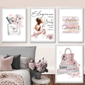 Vogue Book Poster Fashion Wall Art Brushes Makeup Canvas Painting Beauty Woman Prints Perfume Picture Paris Fashion Wall Decor