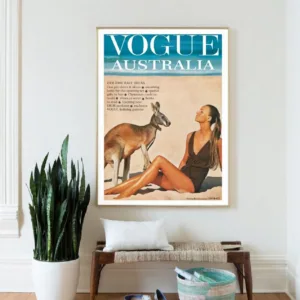 Vogue Cover Australia 1964 Poster And Print Fashion Woman Kangaroo Photography Canvas Painting Picture Wall Art Home Decor