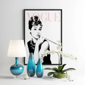 Vogue  Fashion Poster  Nordic Canvas Painting Audrey Hepbu Wall Art Pictures For Living Room Modern Decorative Prins On The Wall