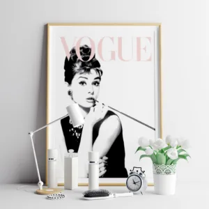 Vogue Posters Prints Fashion Poster Scandinavian Wall Art Modern Canvas Painting  Audrey Hepburn  Wall Pictures For Living Room